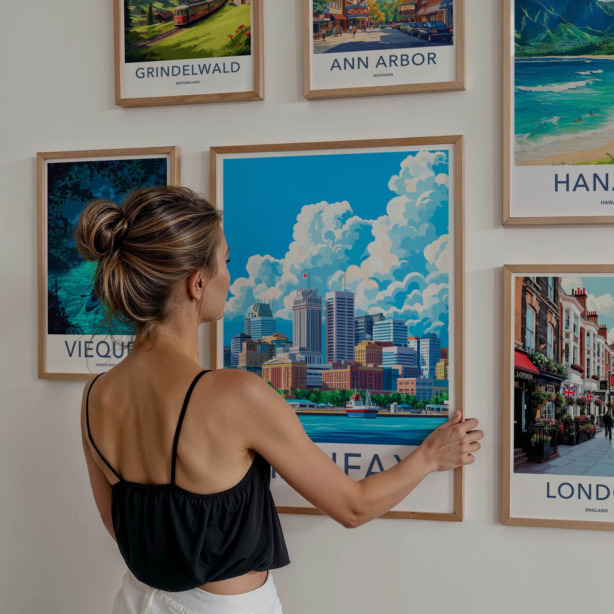 Halifax Poster - Canada Travel Art - Vibrant Harbor Skyline Home Decor