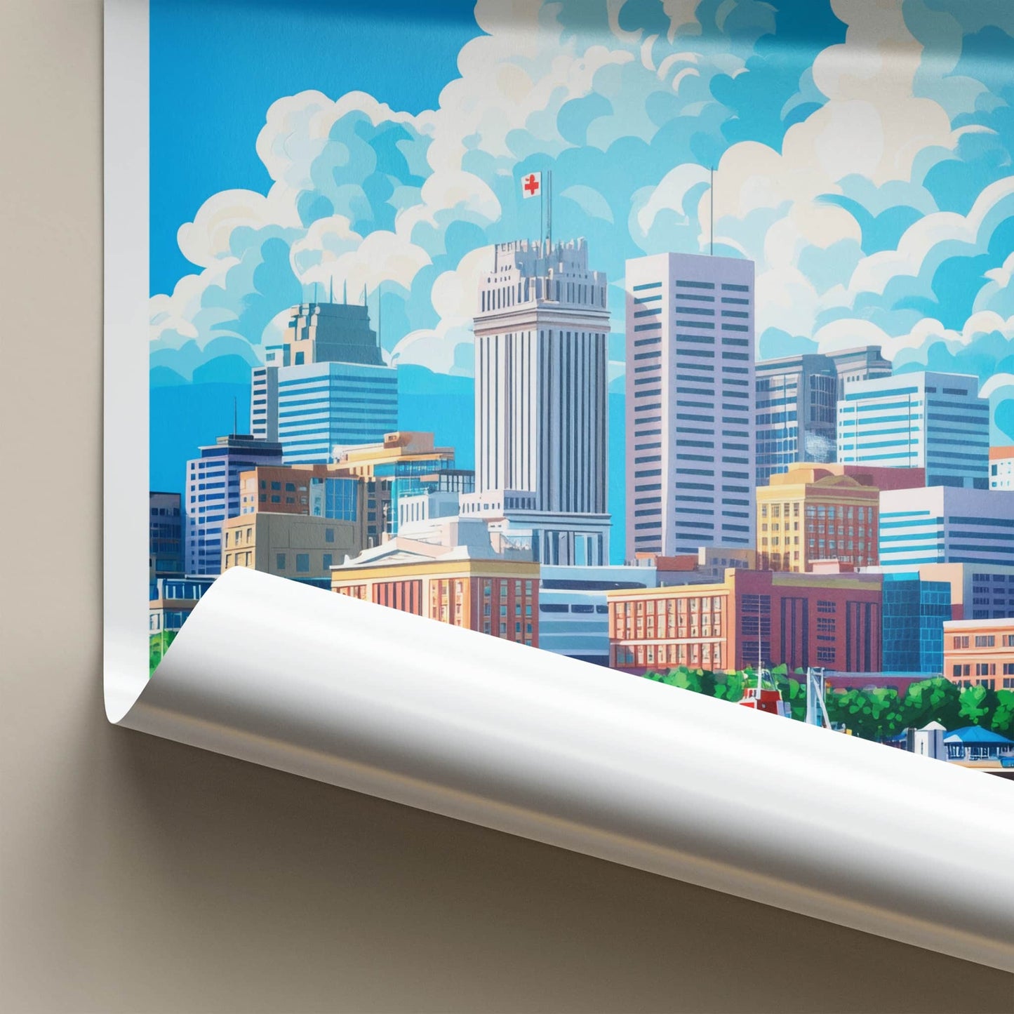 Halifax Poster - Canada Travel Art - Vibrant Harbor Skyline Home Decor