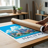 Halifax Poster - Canada Travel Art - Vibrant Harbor Skyline Home Decor