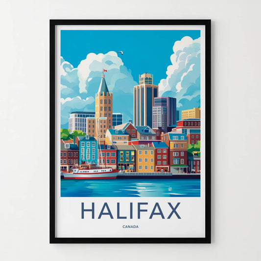 Halifax Poster - Canada Travel Art - Vibrant Port Cityscape Home Decor