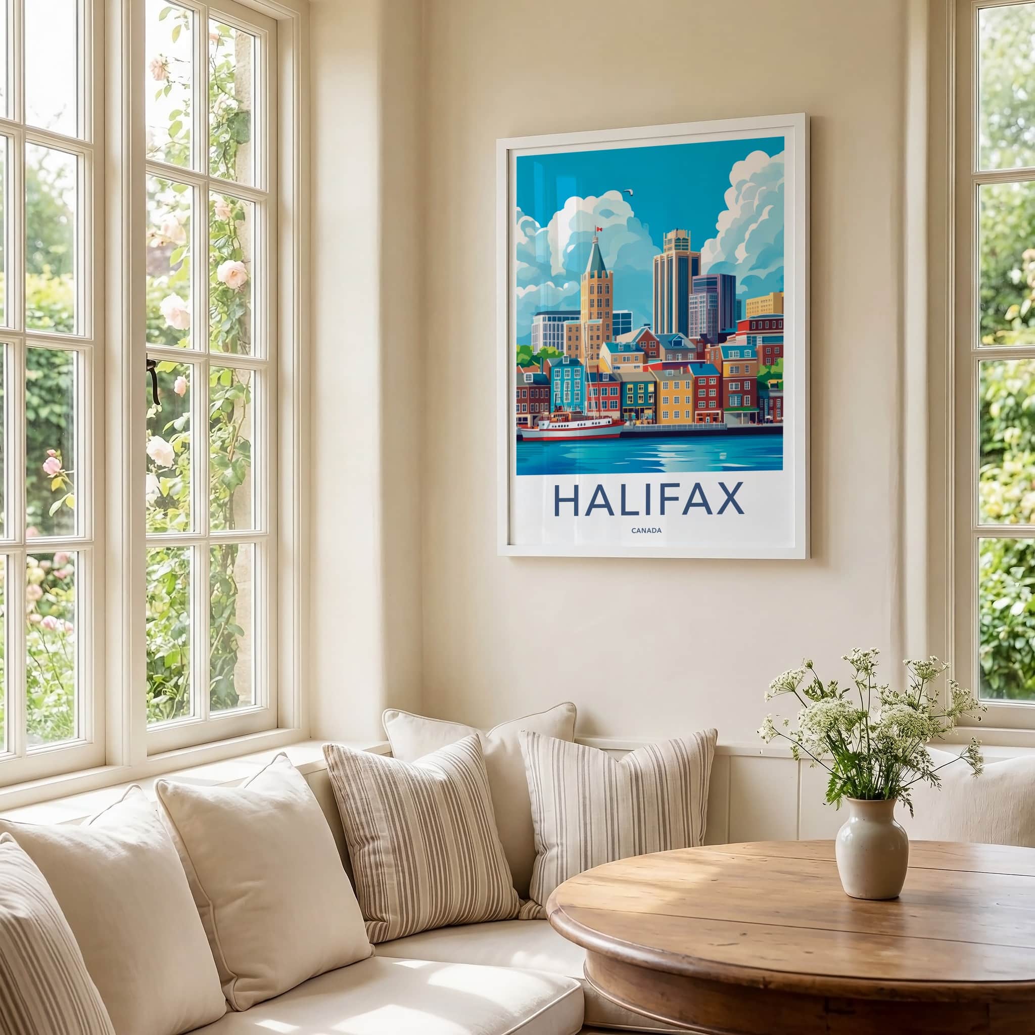 Halifax Poster - Canada Travel Art - Vibrant Port Cityscape Home Decor