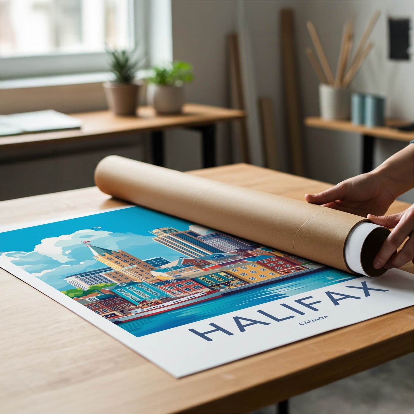Halifax Poster - Canada Travel Art - Vibrant Port Cityscape Home Decor