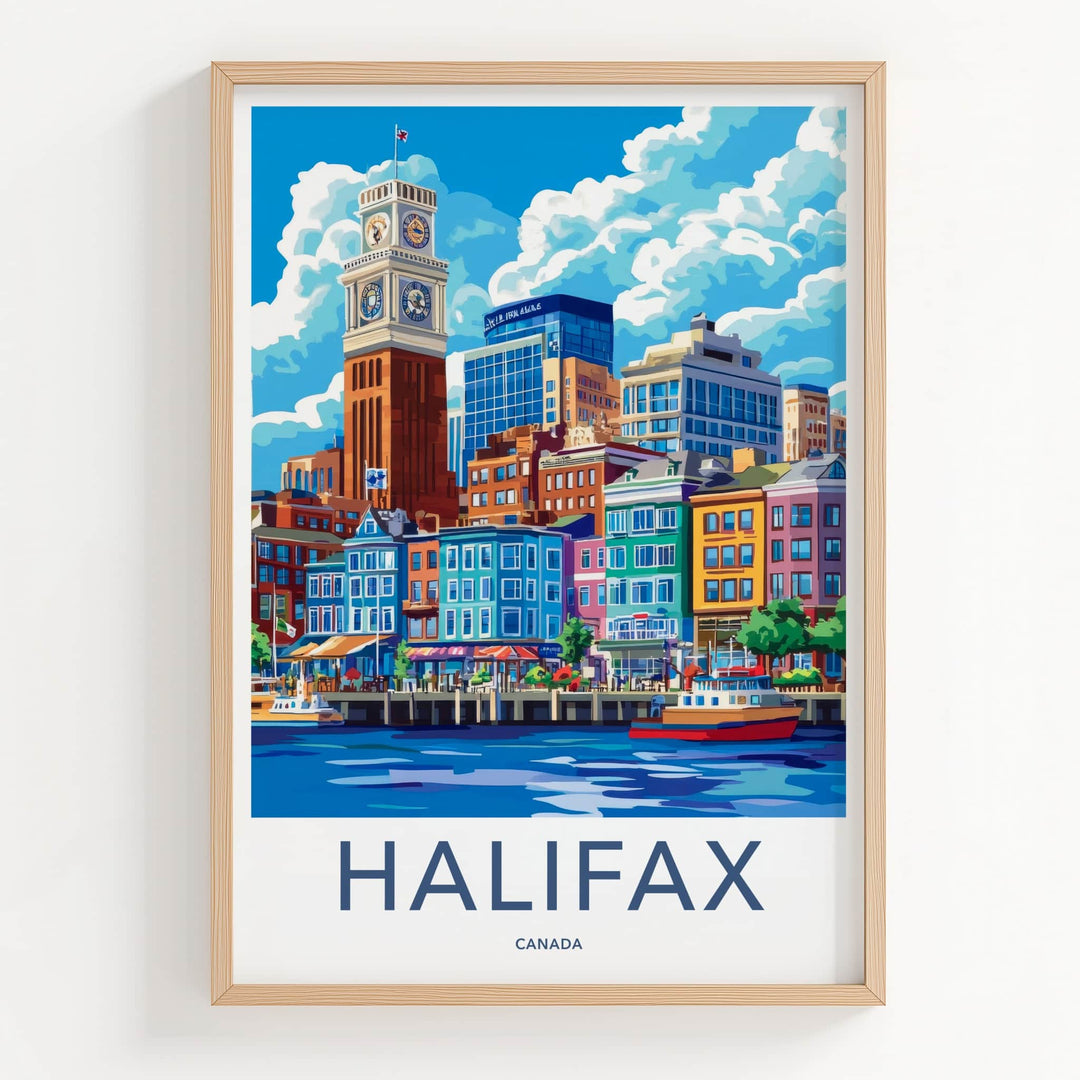 Halifax Poster - Canada Travel Art - Waterfront Cityscape View Wall Decor