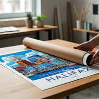 Halifax Poster - Canada Travel Art - Waterfront Cityscape View Wall Decor