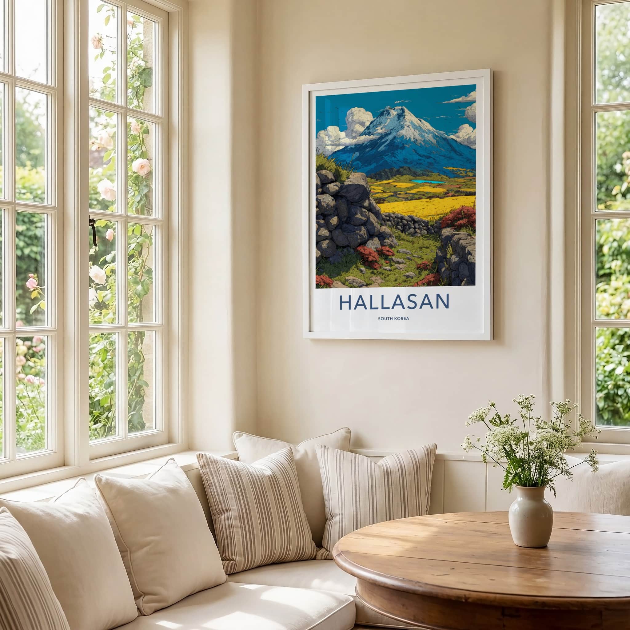 Hallasan Poster - South Korea Snowcapped Mountain Spring Home Decor