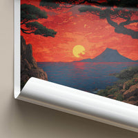 Hallasan Poster - South Korea Travel Art - Dramatic Ocean Sunset Home Decor