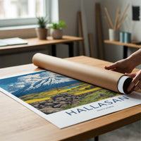 Hallasan Poster - South Korea Travel Art - Snowy Mountain Lake Home Decor