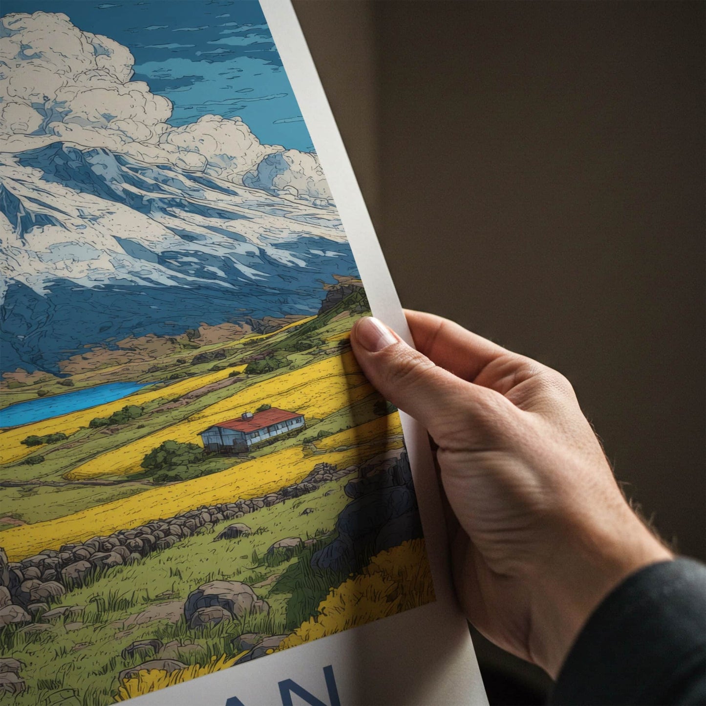 Hallasan Poster - South Korea Travel Art - Snowy Mountain Lake Home Decor