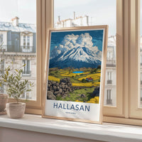 Hallasan Poster - South Korea Travel Art - Snowy Mountain Lake Home Decor