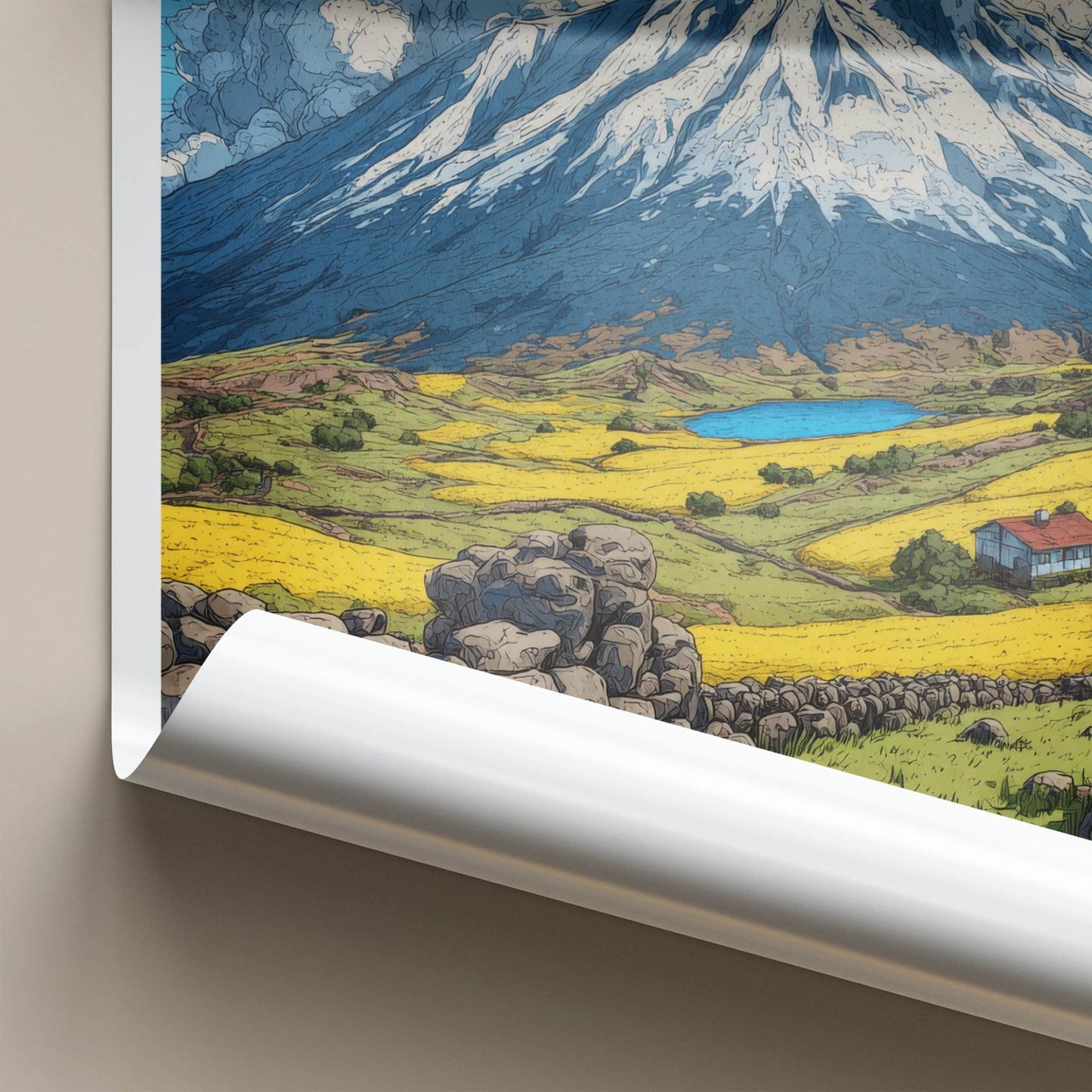 Hallasan Poster - South Korea Travel Art - Snowy Mountain Lake Home Decor