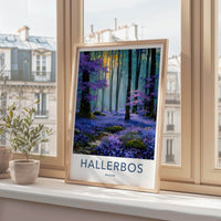 Hallerbos Poster - Belgium Scenic Art - Sunlit Purple Forest Wall Decor