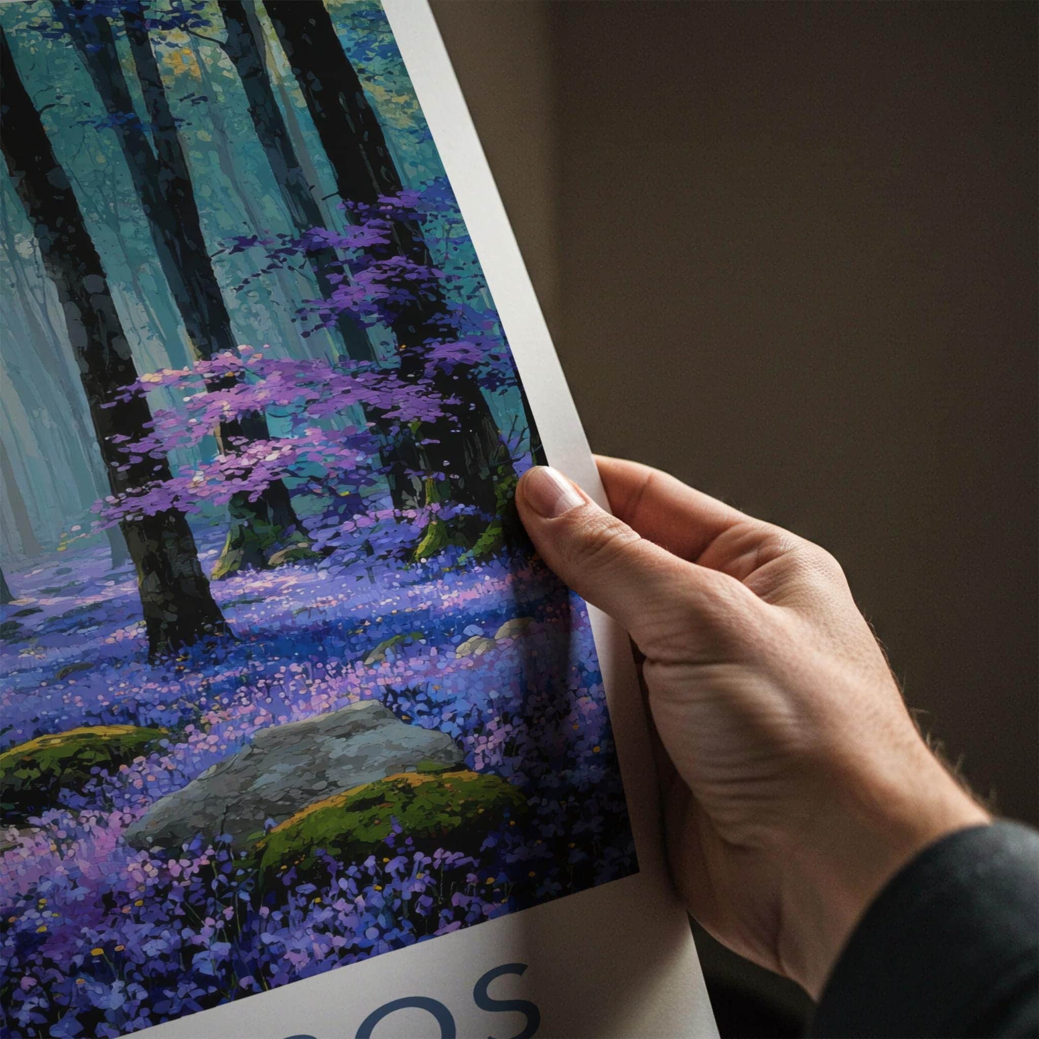 Hallerbos Poster - Belgium Scenic Art - Sunlit Purple Forest Wall Decor