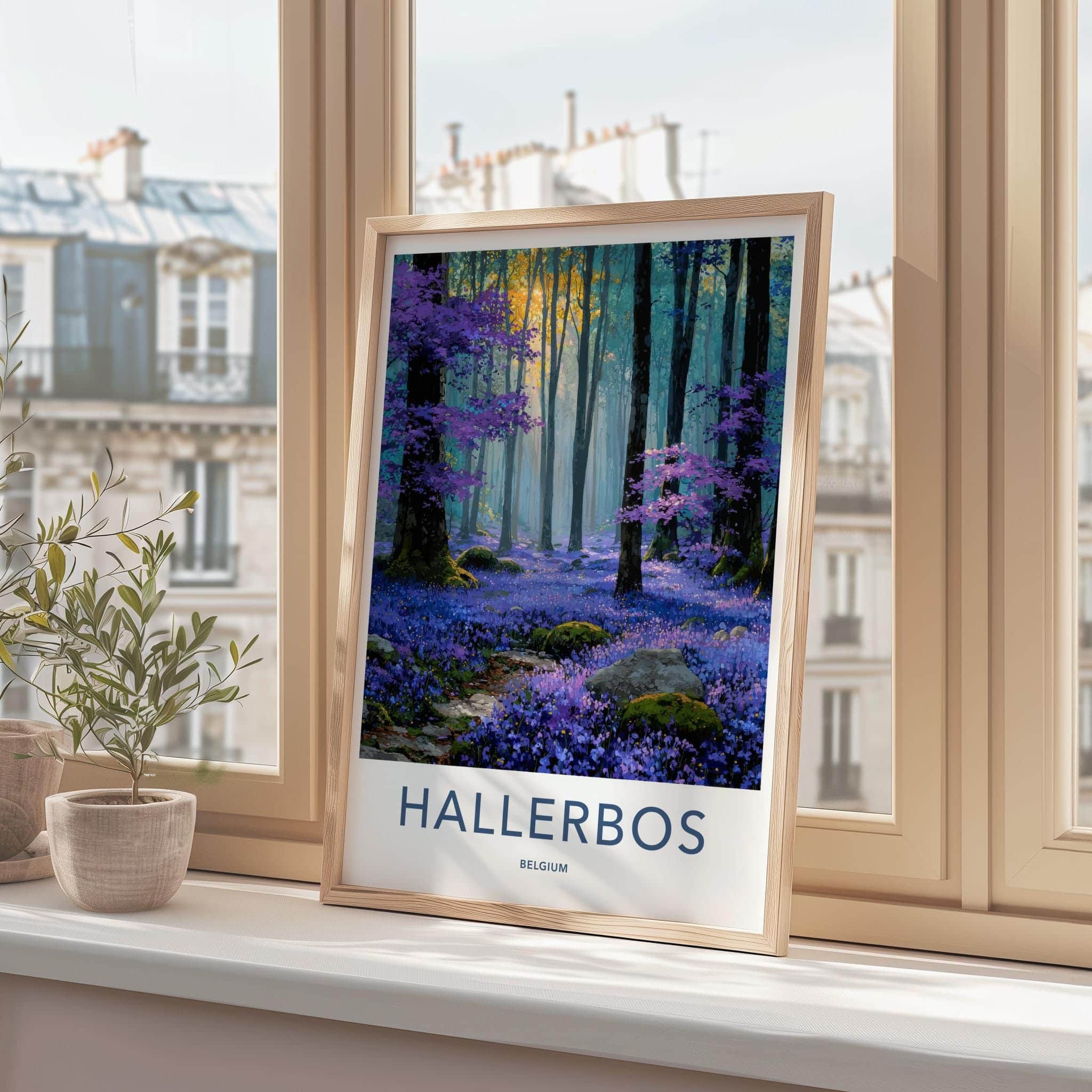 Hallerbos Poster - Belgium Travel Art - Magic Bluebell Forest Home Decor