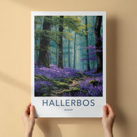 Hallerbos Poster - Belgium Travel Print - Bluebell Forest Path Wall Decor