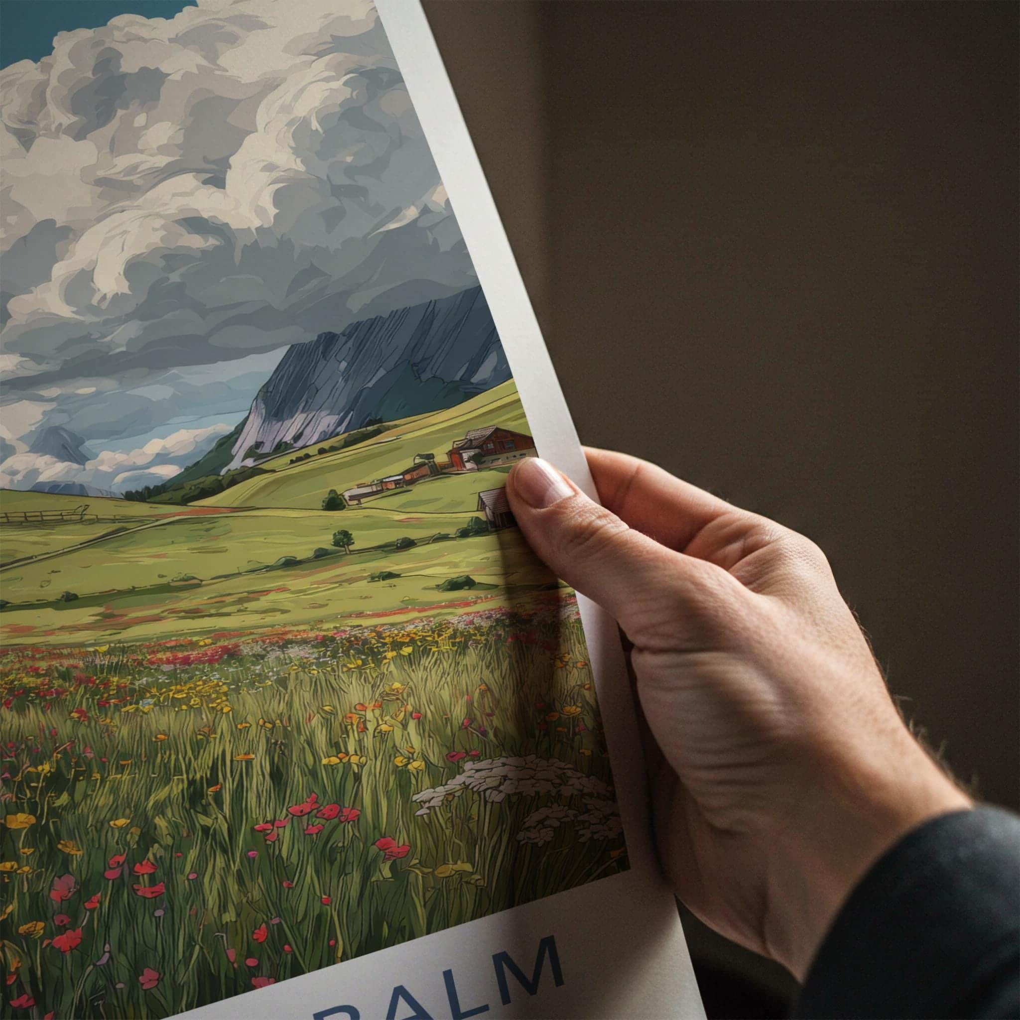 Hallerrangeralm Poster - Austria Travel Art - Alpine Meadow Huts Home Decor