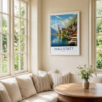 Hallstatt Poster - Austria Travel Art - Alpine Lake Village Home Decor