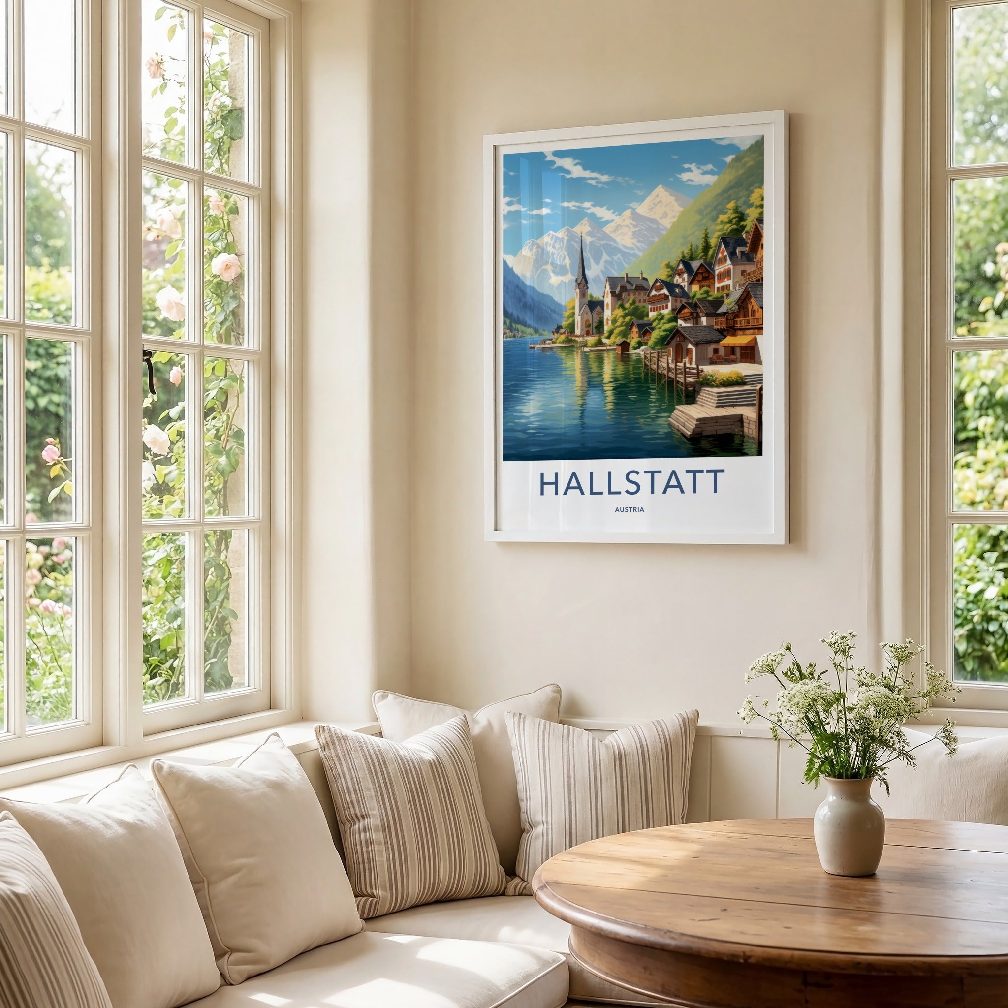 Hallstatt Poster - Austria Travel Art - Alpine Lake Village Home Decor