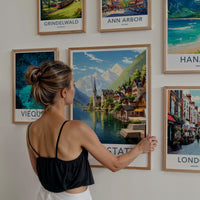 Hallstatt Poster - Austria Travel Art - Alpine Lake Village Home Decor