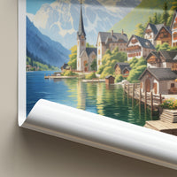 Hallstatt Poster - Austria Travel Art - Alpine Lake Village Home Decor