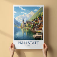 Hallstatt Poster - Austria Travel Art - Alpine Lake Village Home Decor
