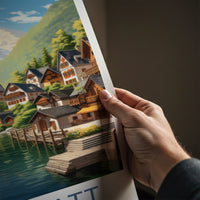 Hallstatt Poster - Austria Travel Art - Alpine Lake Village Home Decor