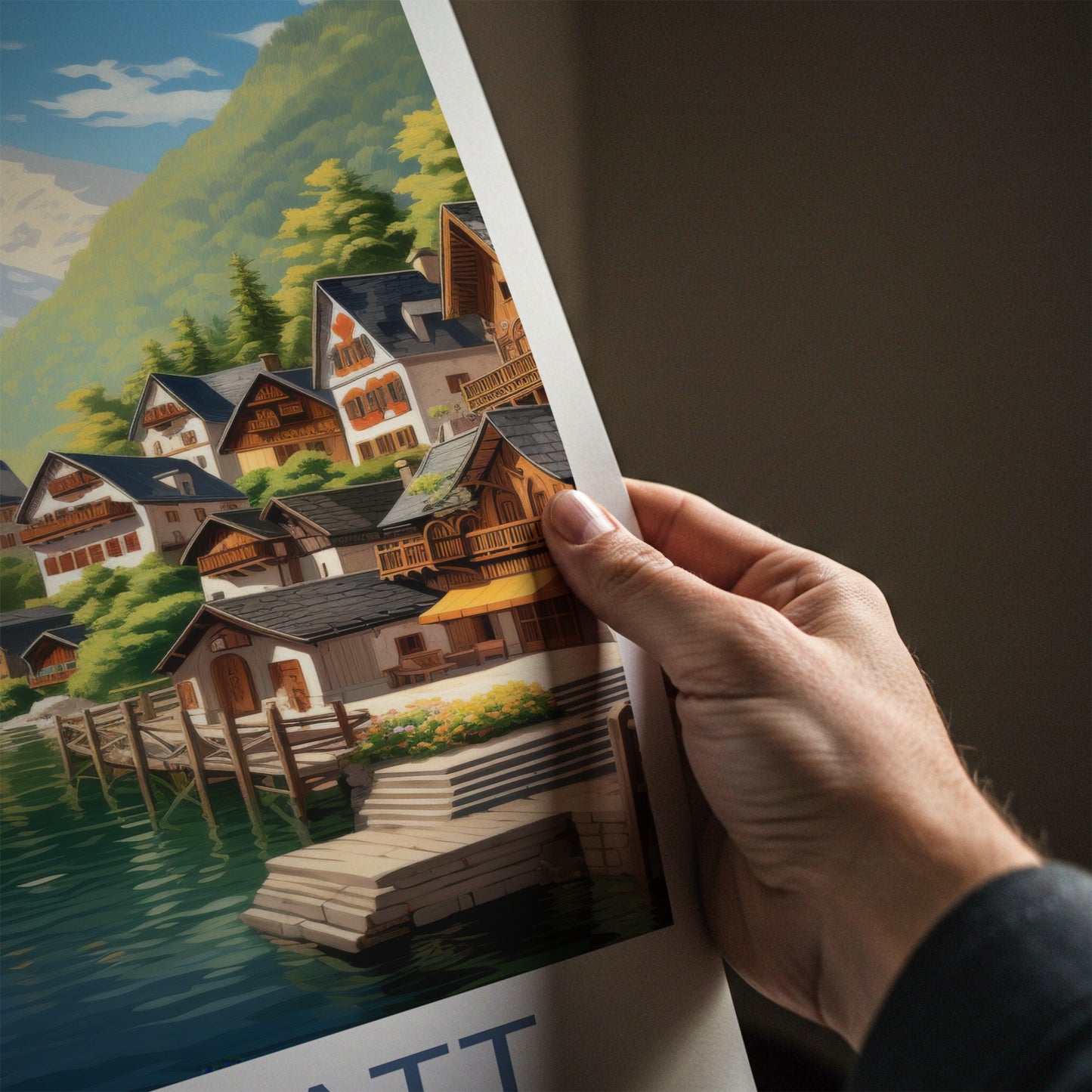 Hallstatt Poster - Austria Travel Art - Alpine Lake Village Home Decor
