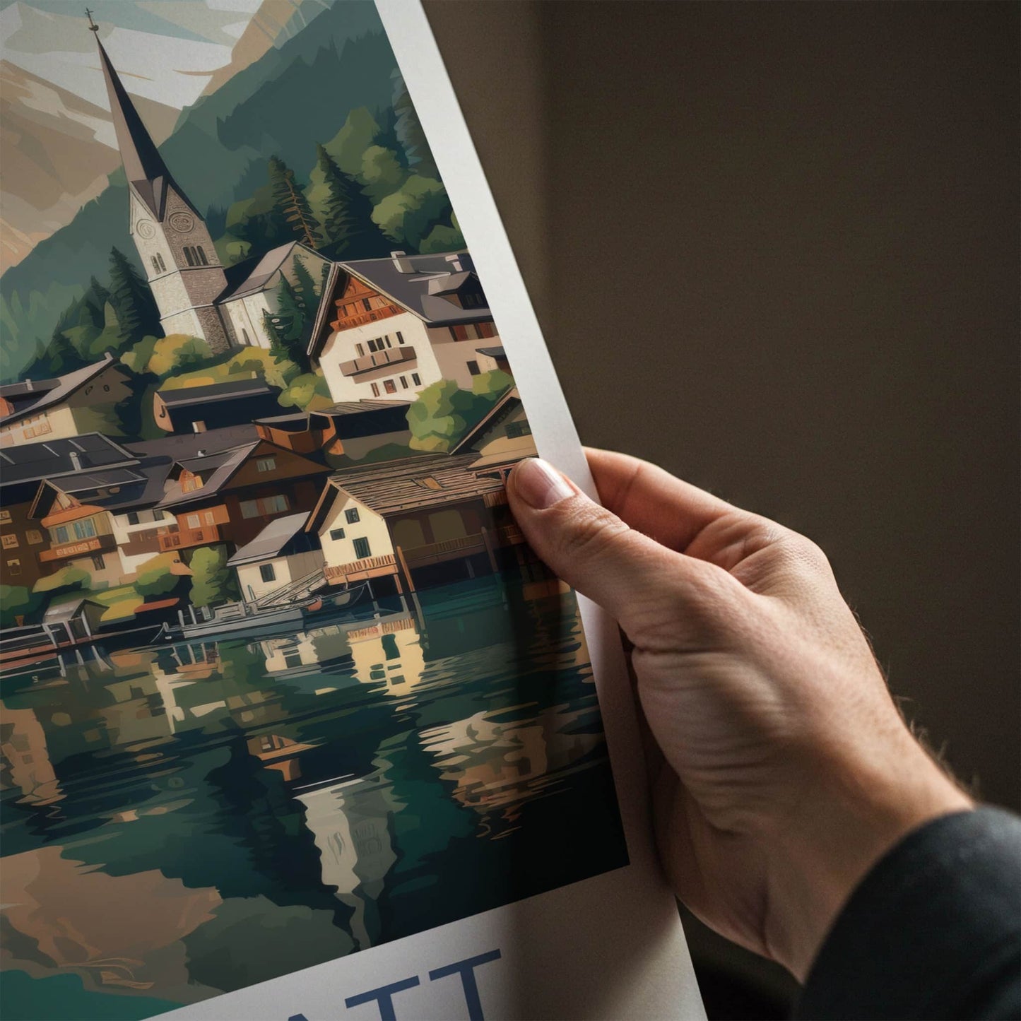 Hallstatt Poster - Austria Travel Art - Alpine Lake Village Home Decor