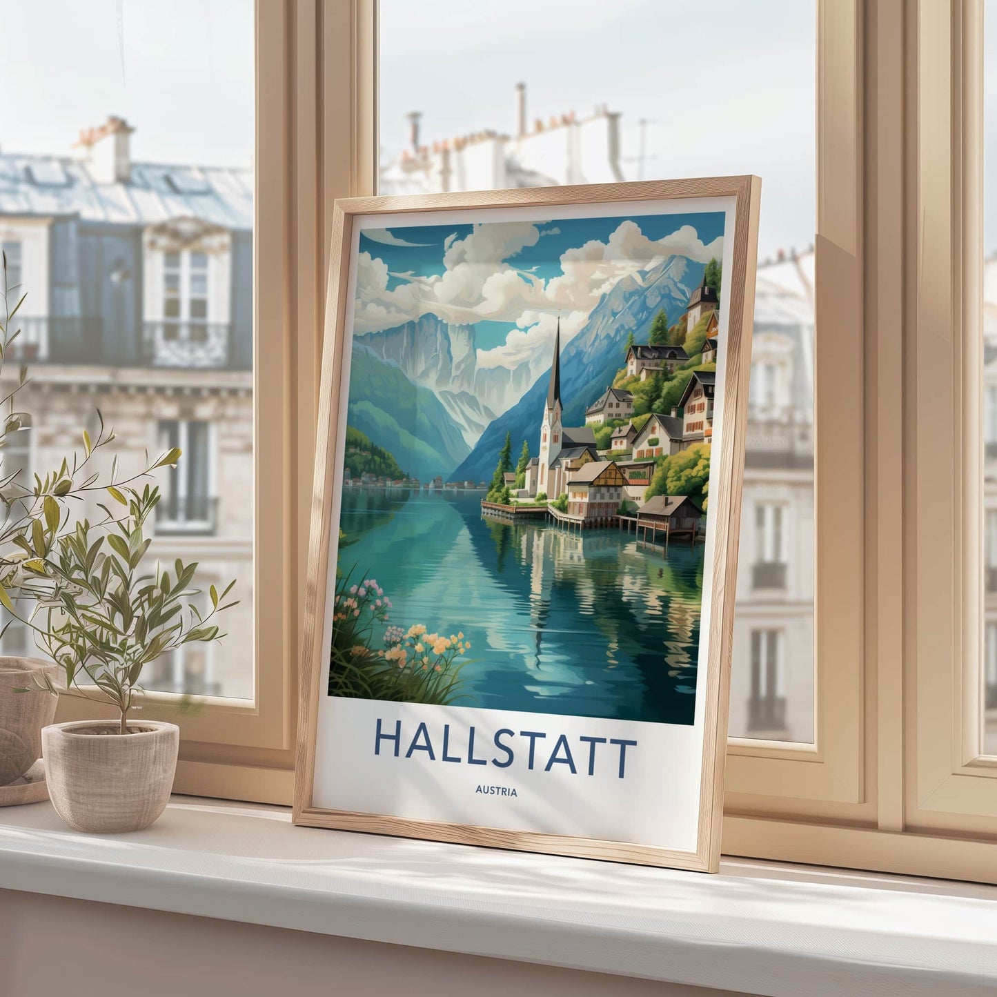 Hallstatt Poster - Austria Travel Art - Historic Lakeside Village Home Decor