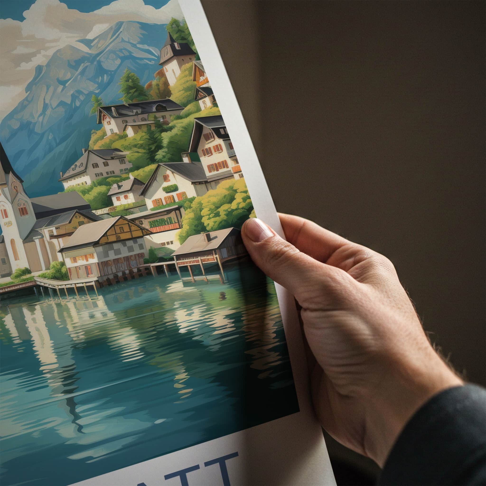 Hallstatt Poster - Austria Travel Art - Historic Lakeside Village Home Decor