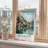 Hallstatt Poster - Austria Wall Art - Reflected Church Spire Home Decor