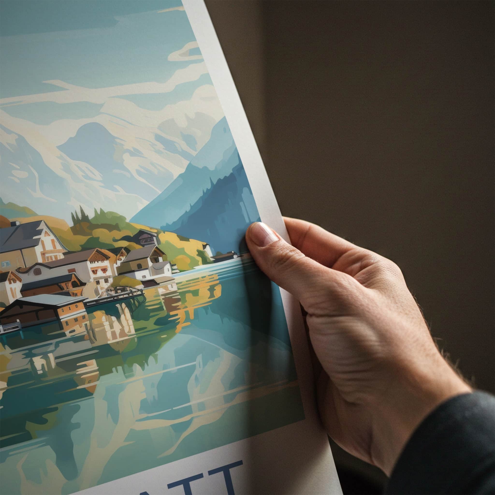 Hallstatt Poster - Austria Wall Art - Reflected Church Spire Home Decor