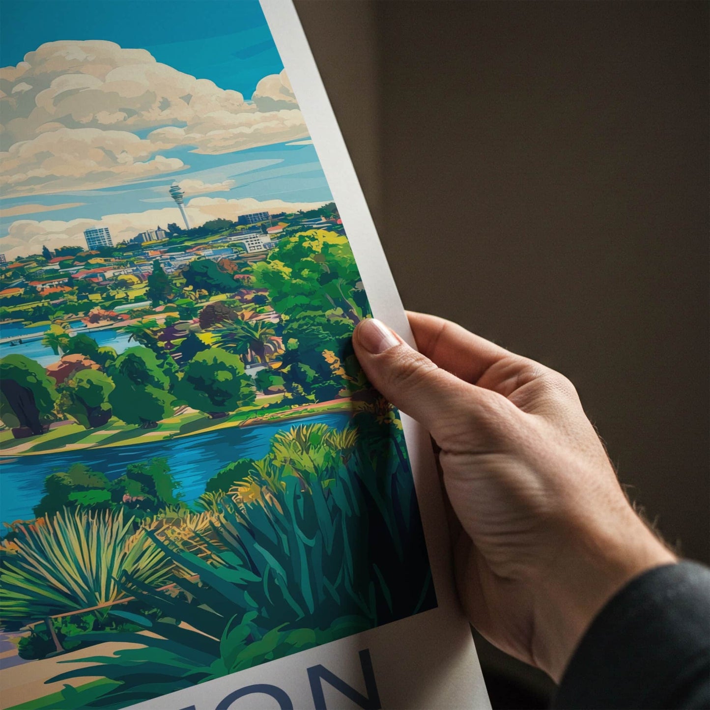 Hamilton Poster - New Zealand Travel Art - Vibrant River City Wall Decor