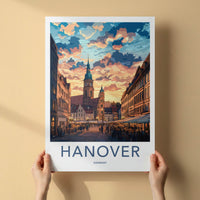 Hanover Poster - Germany Art Print - Vibrant Town Square Home Decor