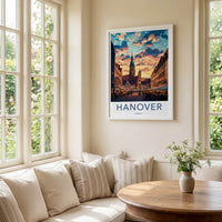 Hanover Poster - Germany Art Print - Vibrant Town Square Home Decor