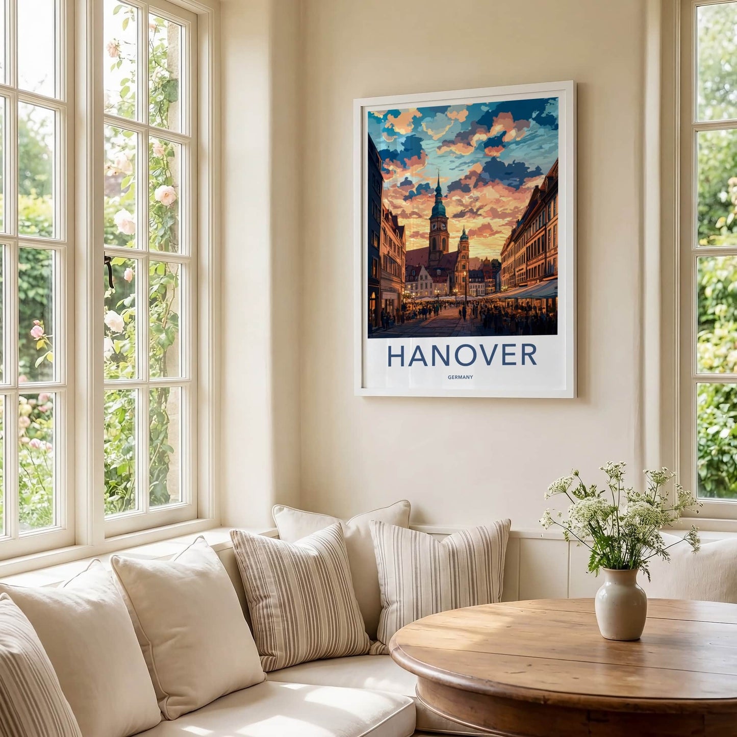 Hanover Poster - Germany Art Print - Vibrant Town Square Home Decor