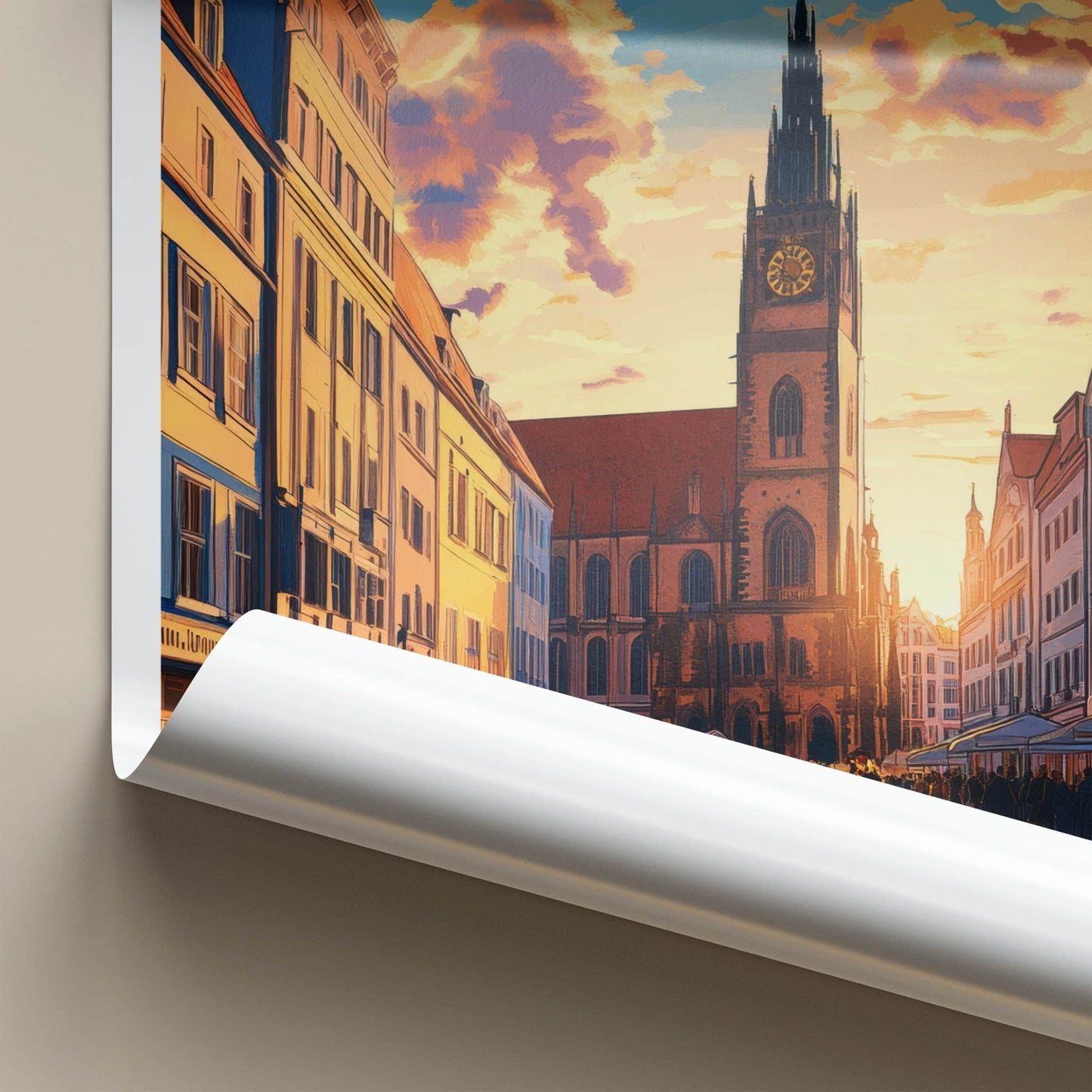 Hanover Poster - Germany Travel Art - Historic Tower Sunset Wall Decor