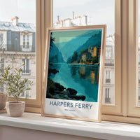 Harpers Ferry Poster - West Virginia Travel Art - Valley River Town Home Decor