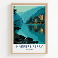 Harpers Ferry Poster - West Virginia Travel Art - Valley River Town Home Decor