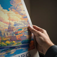 Harrisburg Poster - Pennsylvania Travel Art - Dramatic Clouds Cityscape Home Decor
