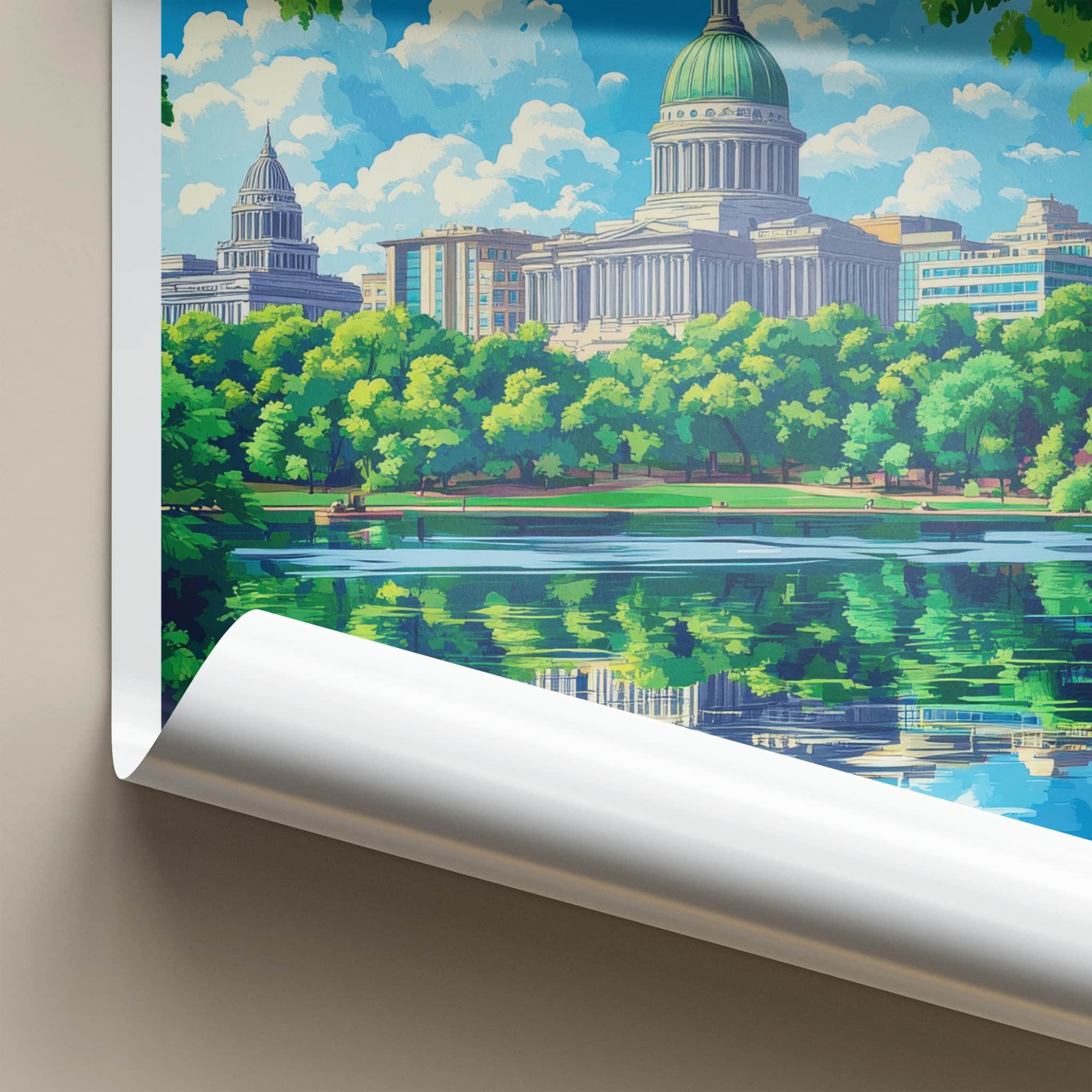 Harrisburg Poster - Pennsylvania Wall Art - Capitol Lake View Home Decor