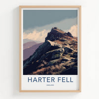 Harter Fell Poster - England Travel Art - Rocky Mountain Peak Wall Decor