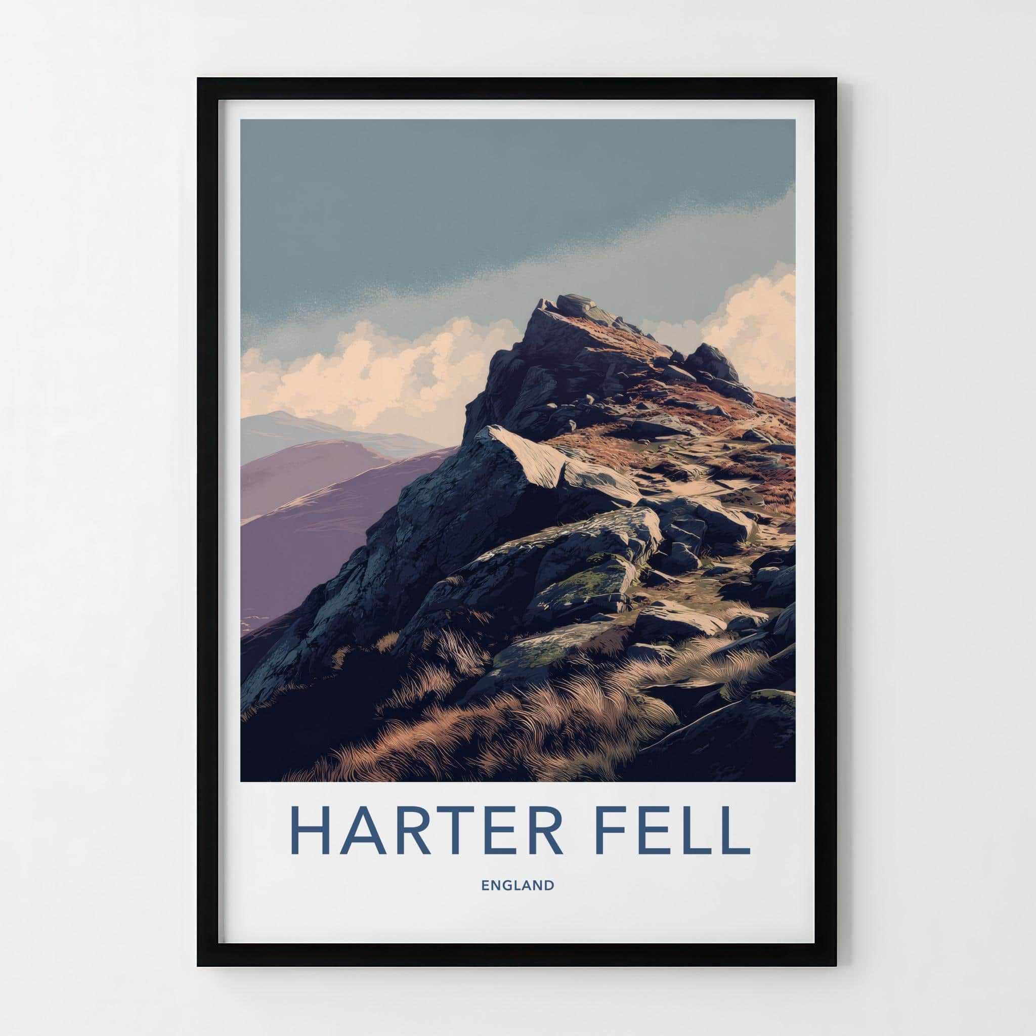 Harter Fell Poster - England Travel Art - Rocky Mountain Peak Wall Decor