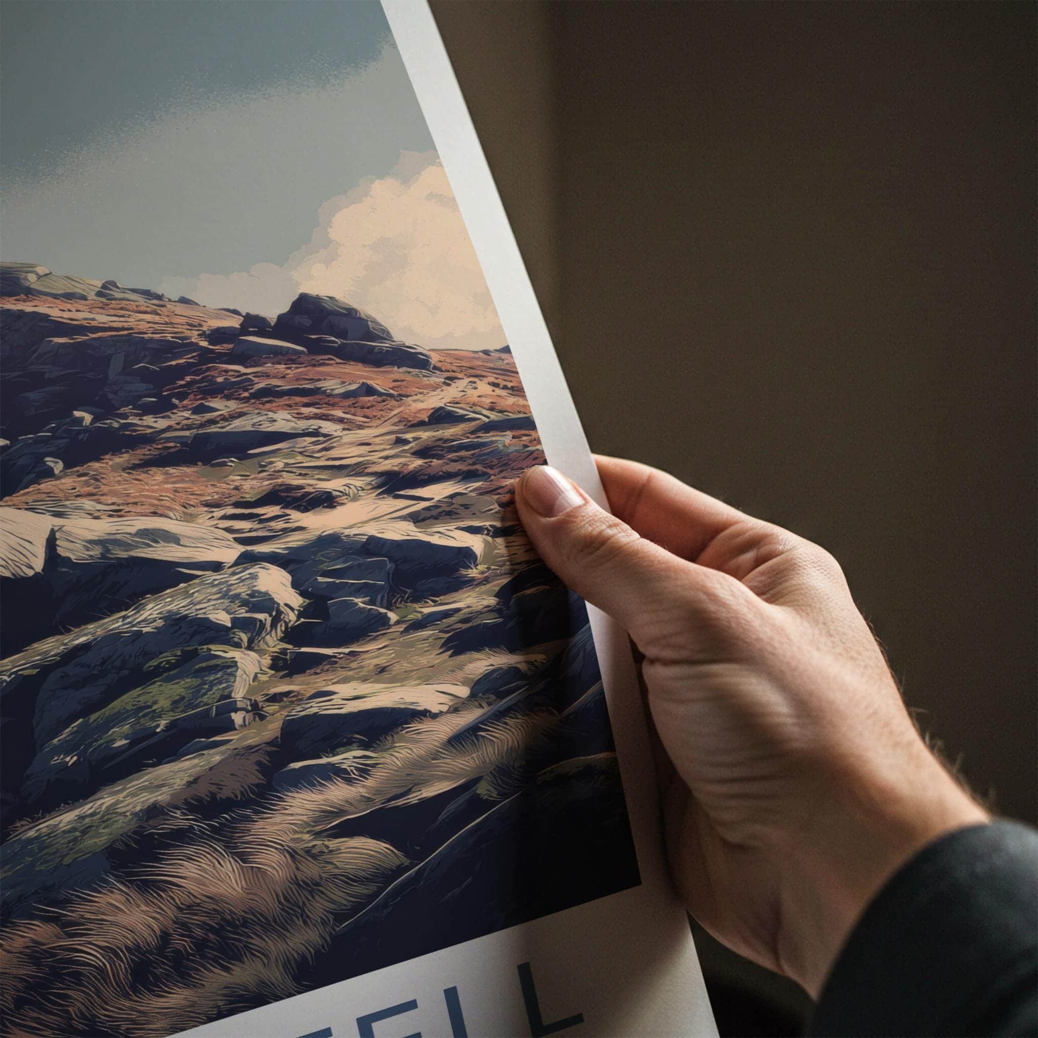 Harter Fell Poster - England Travel Art - Rocky Mountain Peak Wall Decor