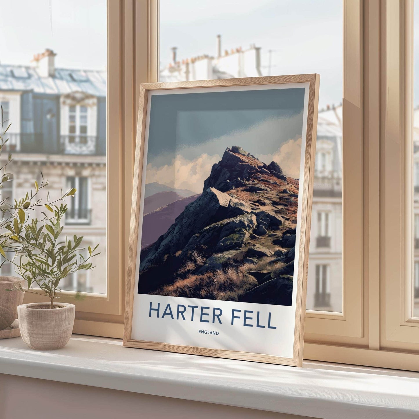 Harter Fell Poster - England Travel Art - Rocky Mountain Peak Wall Decor