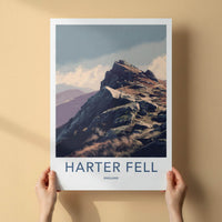 Harter Fell Poster - England Travel Art - Rocky Mountain Peak Wall Decor
