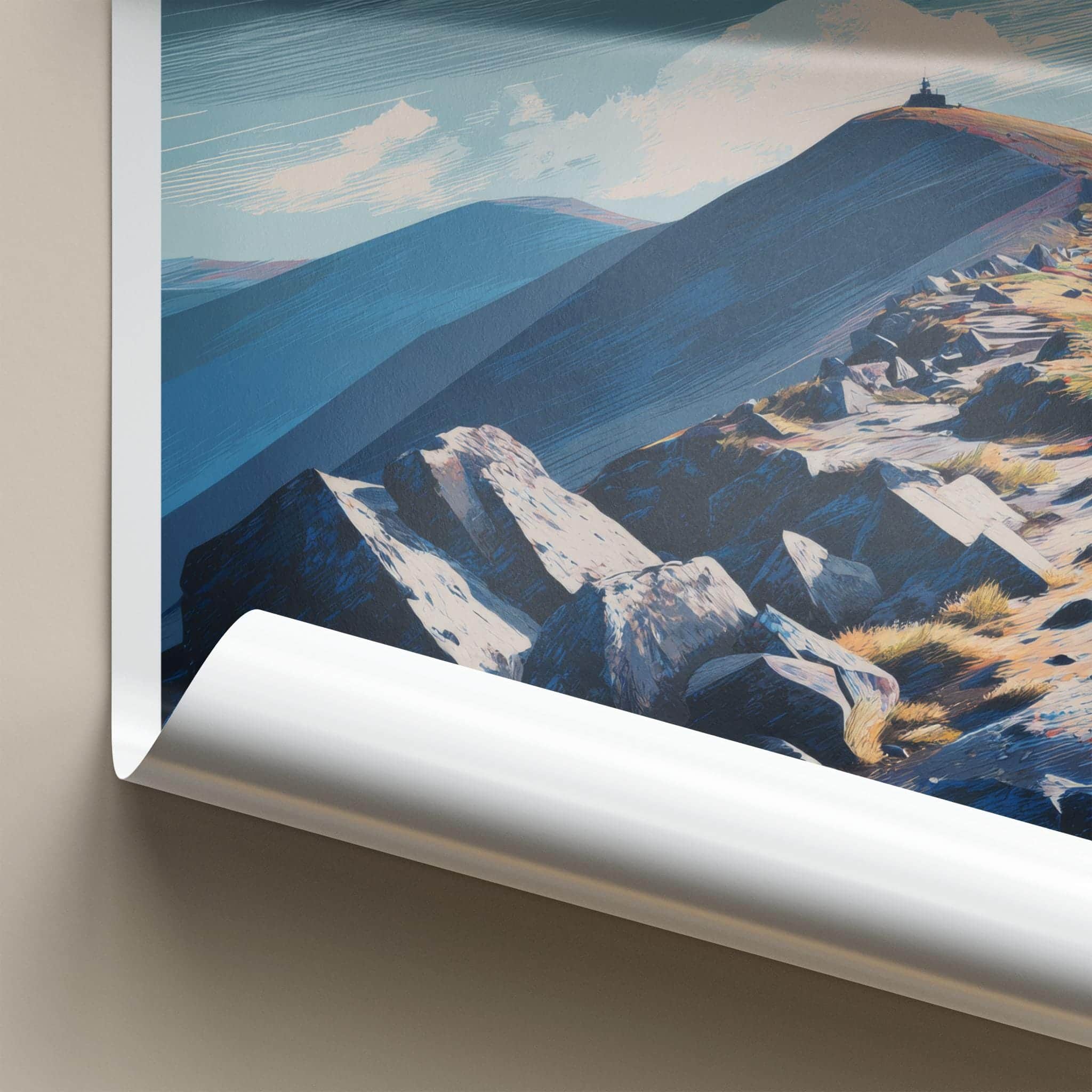 Harter Fell Poster - England Travel Art - Summit Beacon Path Home Decor