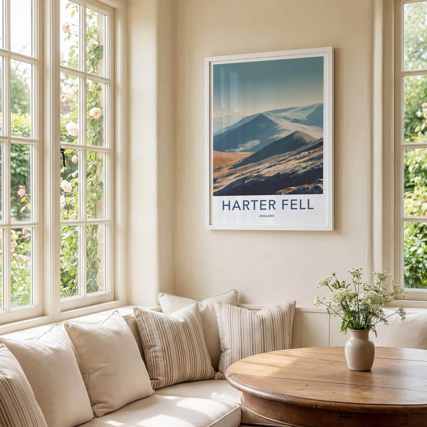 Harter Fell Poster - England Travel Art - Winter Mountain Landscape Home Decor