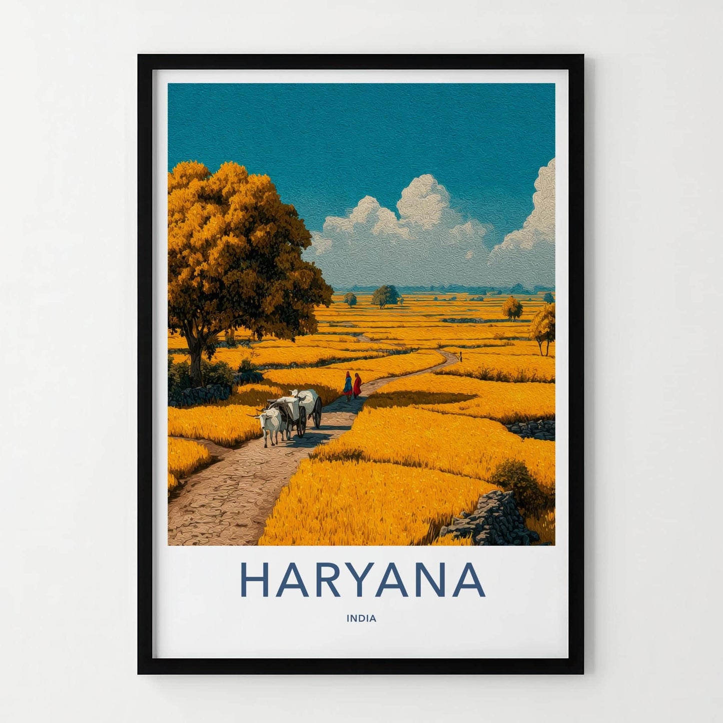 Haryana Poster - India Travel Art - Haryana Golden Field Scene Home Decor