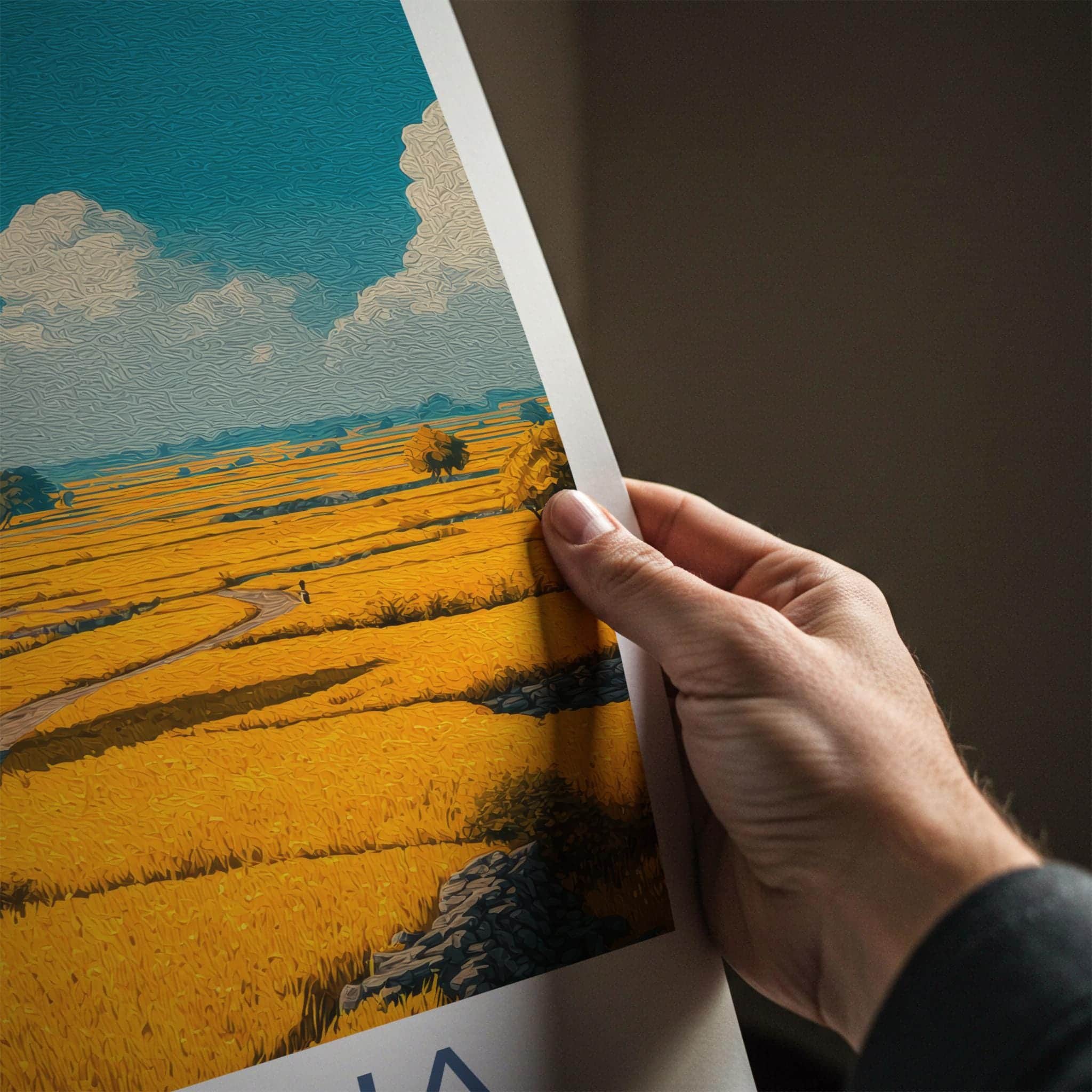 Haryana Poster - India Travel Art - Haryana Golden Field Scene Home Decor