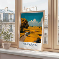 Haryana Poster - India Travel Art - Haryana Golden Field Scene Home Decor